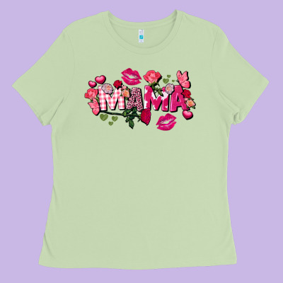 Valentine's Day Mama Ladies Tee Designed By Fadigitalartstudio