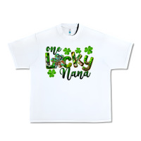 White St. Patrick's Day One Lucky Nana Urban Heavy Tee - RanaPortraitStore