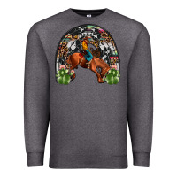 Charcoal Heather rodeo cowboy rainbow Premium Sweatshirt - JahusDesignShop