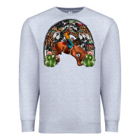 Heather Grey rodeo cowboy rainbow Premium Sweatshirt - JahusDesignShop