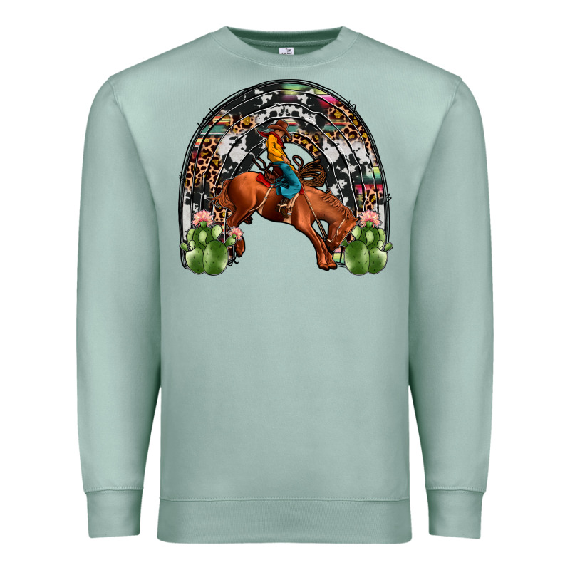 Rodeo Cowboy Rainbow Premium Sweatshirt by JahusDesignShop | Teevron
