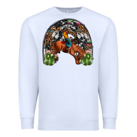 White rodeo cowboy rainbow Premium Sweatshirt - JahusDesignShop