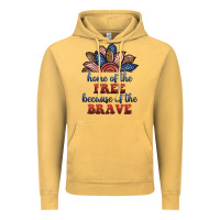 Vintage Mustard home of the free because of the brave Vintage Hoodie - BundleAndBundleShop