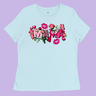 Valentine's Day Mama Ladies Tee Designed By Fadigitalartstudio