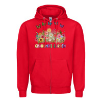 Red grandma garden birth month flower Zipper Hoodie - JahusDesignShop