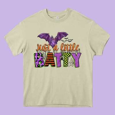 Just A Little Batty Heavy Core Tee Designed By Cowgirlartshop
