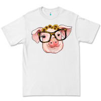 White sunflowers with pig Premium Tee - RanaPortraitStore