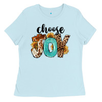 Baby Blue Western Choose Joy Ladies Tee - FaDigitalArtStudio
