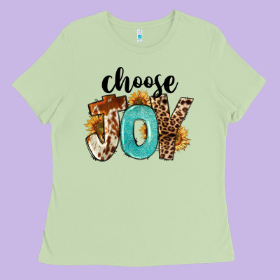 Western Choose Joy Ladies Tee Designed By Fadigitalartstudio