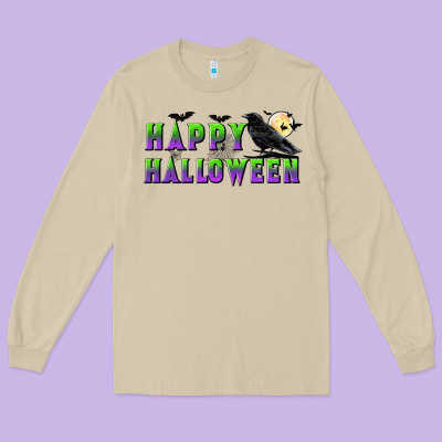 Happy Halloween Long Sleeve Tee Designed By Bundleandbundleshop