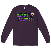 Plum happy halloween Long Sleeve Tee - BundleAndBundleShop