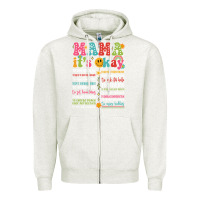 Oatmeal Heather mama its okay Zipper Hoodie - JahusDesignShop