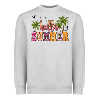 Heather Grey hello summer Heavyweight Sweatshirt - JahusDesignShop