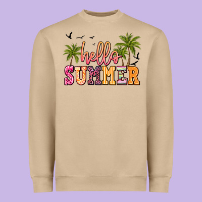 Hello Summer Heavyweight Sweatshirt Designed By Jahusdesignshop