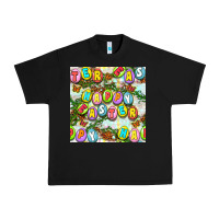 Black Happy Easter Seamless Pattern Urban Heavy Tee - BundleAndBundleShop