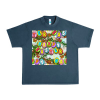 Midnight Navy Happy Easter Seamless Pattern Urban Heavy Tee - BundleAndBundleShop