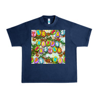 Navy Happy Easter Seamless Pattern Urban Heavy Tee - BundleAndBundleShop
