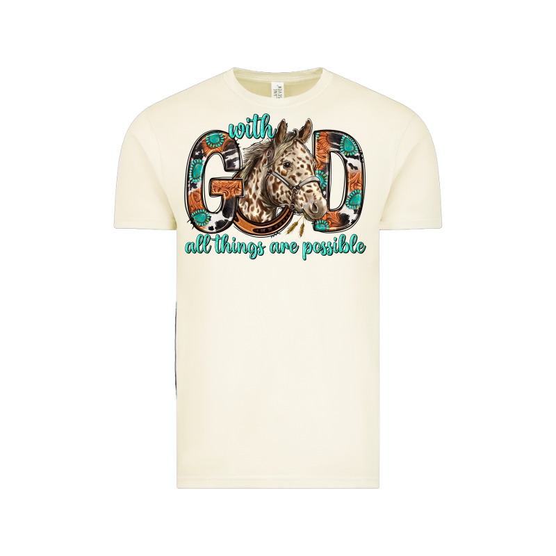 With God All Things Are Possible With Horse Bbs Vintage Tee by BundleAndBundleShop | Teevron