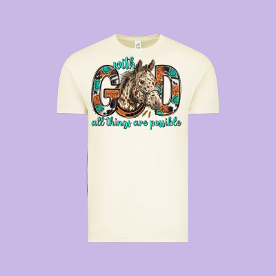 With God All Things Are Possible With Horse Bbs Vintage Tee Designed By Bundleandbundleshop
