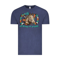 Vintage Denim with god all things are possible with horse bbs Vintage Tee - BundleAndBundleShop