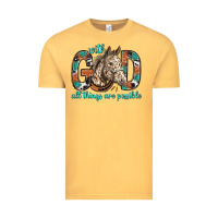 Vintage Mustard with god all things are possible with horse bbs Vintage Tee - BundleAndBundleShop