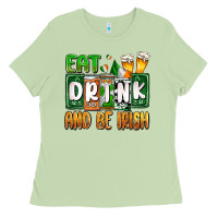 Matcha St. Patrick's Eat drink and be Irish Ladies Tee - OliviaCreatesArt