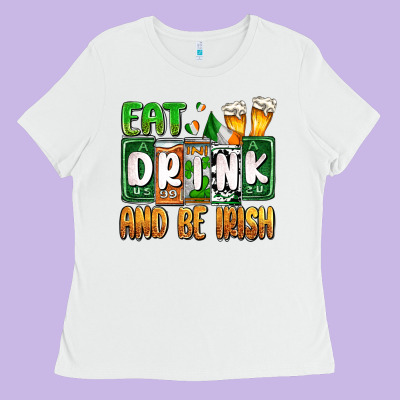 St. Patrick's Eat Drink And Be Irish Ladies Tee Designed By Oliviacreatesart
