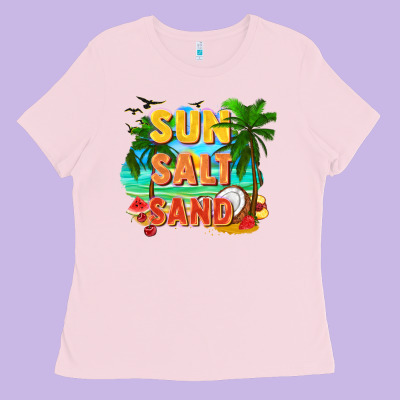 Sun Salt Sand Ladies Tee Designed By Fadigitalartstudio