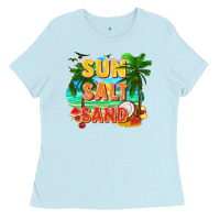 Baby Blue Sun salt sand Ladies Tee - FaDigitalArtStudio