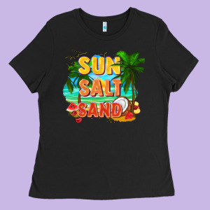 Sun Salt Sand Ladies Tee Designed By Fadigitalartstudio