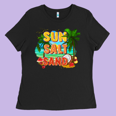 Sun Salt Sand Ladies Tee Designed By Fadigitalartstudio