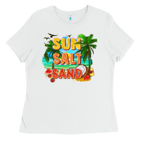 White Sun salt sand Ladies Tee - FaDigitalArtStudio