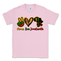 Bubblegum Pink Peace love Juneteenth Classic Tee - HowdyJamesFarm