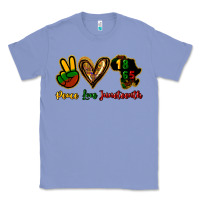 Colony Blue Peace love Juneteenth Classic Tee - HowdyJamesFarm