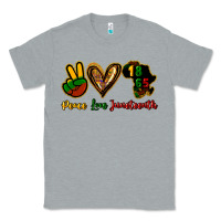 Heather Grey Peace love Juneteenth Classic Tee - HowdyJamesFarm