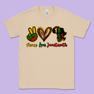 Peace Love Juneteenth Classic Tee Designed By Howdyjamesfarm