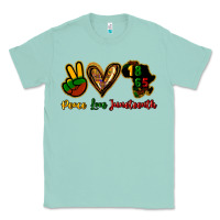 Seafoam Peace love Juneteenth Classic Tee - HowdyJamesFarm