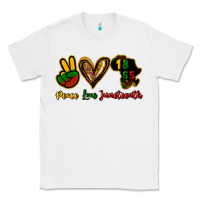 White Peace love Juneteenth Classic Tee - HowdyJamesFarm