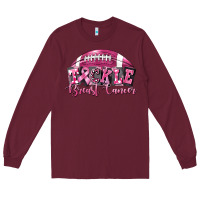 Burgundy Tickle Breast Cancer Football Long Sleeve Tee - FaDigitalArtStudio