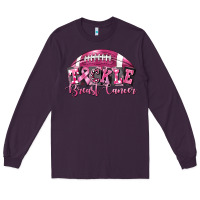Plum Tickle Breast Cancer Football Long Sleeve Tee - FaDigitalArtStudio