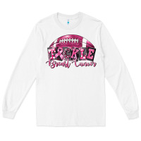 White Tickle Breast Cancer Football Long Sleeve Tee - FaDigitalArtStudio
