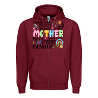 Burgundy retro mother Zipper Hoodie - JahusDesignShop