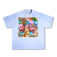 Grape Ice Easter Bunny With Truck Seamless Pattern Urban Heavy Tee - BundleAndBundleShop