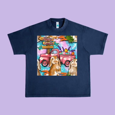 Easter Bunny With Truck Seamless Pattern Urban Heavy Tee Designed By Bundleandbundleshop