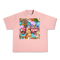 Salmon Easter Bunny With Truck Seamless Pattern Urban Heavy Tee - BundleAndBundleShop