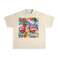 Sandshell Easter Bunny With Truck Seamless Pattern Urban Heavy Tee - BundleAndBundleShop