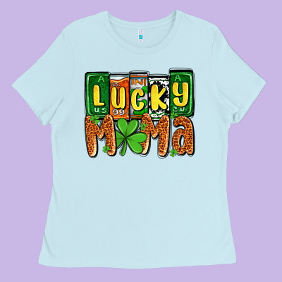 St. Patrick's Lucky Mama Ladies Tee Designed By Oliviacreatesart