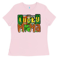 Bubblegum Pink St. Patrick's lucky mama Ladies Tee - OliviaCreatesArt