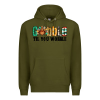 Army Green gobble til you wobble thanksgiving turkey Premium Hoodie - Jasminsmagicworld