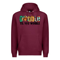 Burgundy gobble til you wobble thanksgiving turkey Premium Hoodie - Jasminsmagicworld